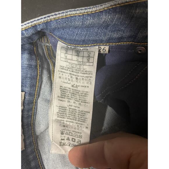 Vintage Women’s Guess Skinny Mid Distressed Patched Jeans Size 26x31 - Picture 9 of 12